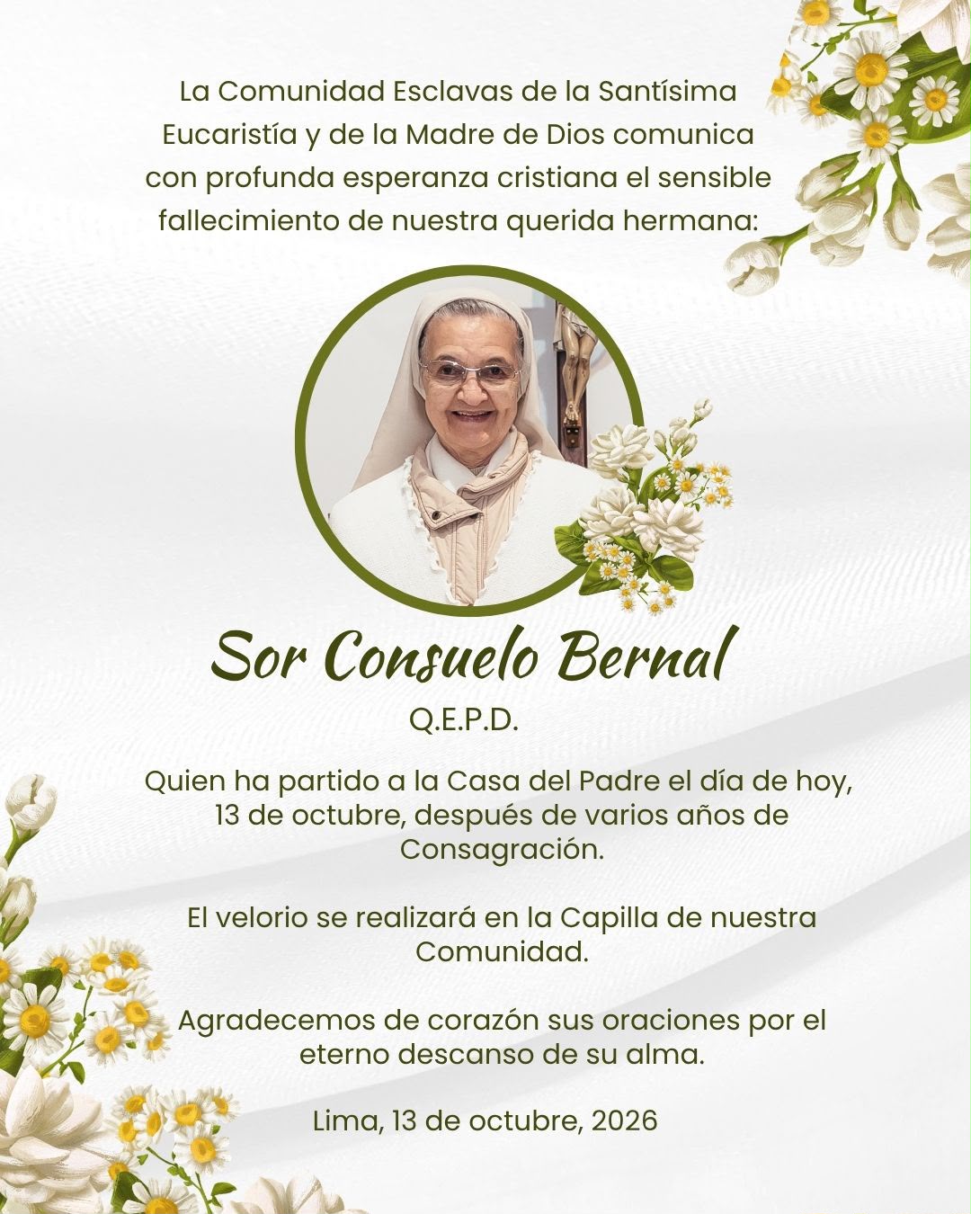 Sor Consuelo Bernal (Q.E.P.D.)